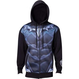 Black Panther - Sublimated Suit heren unisex hoodie vest met capuchon zwart - L
