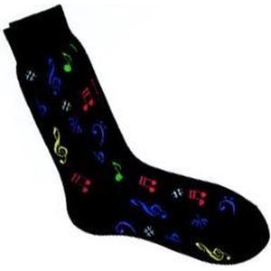 Herensokken - Gebroken Wit - Vrolijke Gekleurde Muzieknoten