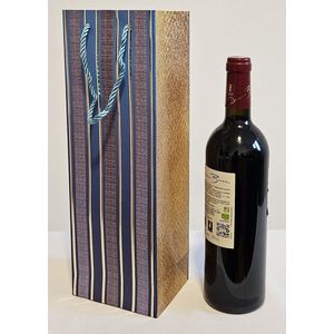 SUNMOOL Wijntas - Wijn kadozak - Wijnfles zak met koord - 35 x 12 x 9 cm - 12 Stuks