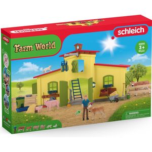 schleich FARM WORLD - Grote stal, geel - Boerderij Speelgoed - 42605