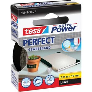 Tesa Extra Power Perfect Plakband - Zwart - 19 mm x 2,75 m