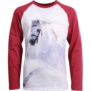 Red Horse Shirt Pixel Kids Paars - 140