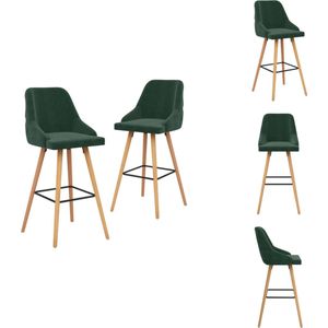 vidaXL Barstoel - Barstoelen - Stoel - Stoelen - Barkrukken 2 st fluweel donkergroen