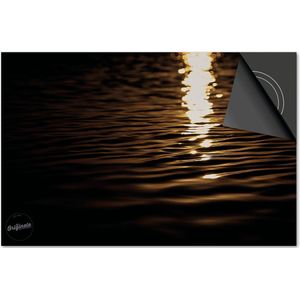 Inductie beschermer 60x60 - afdekplaat inductie mat - Dietrix Kookplaat beschermer - Exclusief - Black en Gold - Zee glinstering zon