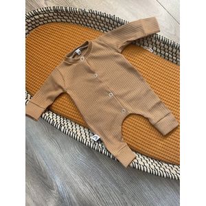 Boxpakje Ribstof Karamel - Bruin - Little Adventure - Maat 62/68 - Effen - GOTS keurmerk