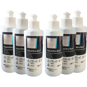 Ultragel AquaUltra Basic Ultrasound Transmission Gel – 6×260 g – Blauw – Voor RF, HIFU & EMS – Hypoallergeen, Wateroplosbaar & Medisch Gecertificeerd