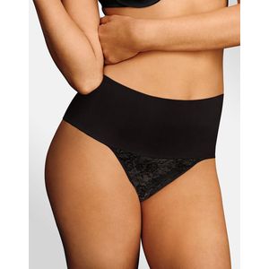 Maidenform Tame Your Tummy Lace Thong Vrouwen Corrigerend ondergoed - Black Lace - Maat S