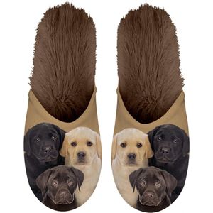 Plenty Gifts Pantoffels Labradors Pluche/textiel Beige Maat 35/38