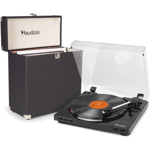 High end platenspeler met platenkoffer - Audizio RP310 - HiFi Vinyl LP speler - Zwart