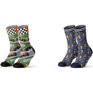 Sock My Feet geschenkdoos sokken heren 39 42 - cadeau voor man - duurzaam - naadloos - Formule 1 Craft