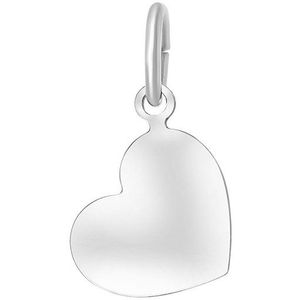Lucardi Dames Zilveren hanger graveerplaat hart - Hanger - 925 Zilver - Zilverkleurig