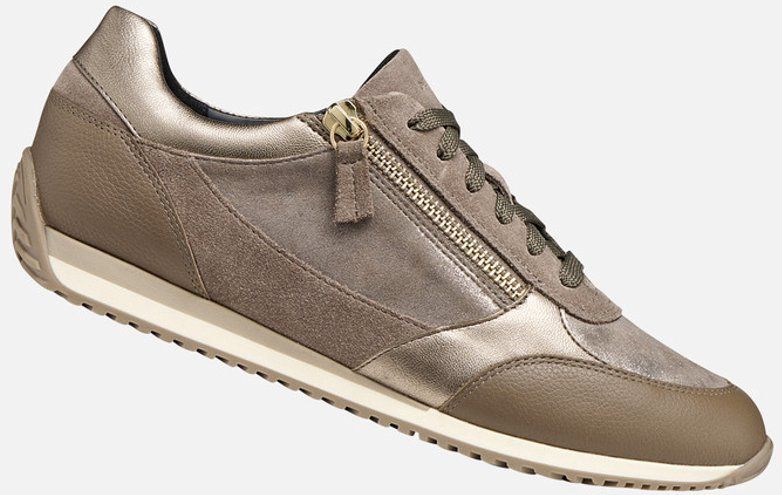 Geox - Calithe A - Sneakers - Dames - Suède met Glanzend Leer