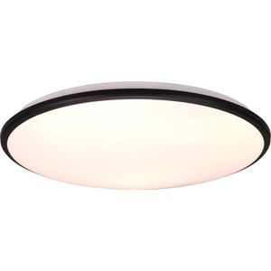 LED Plafondlamp - Plafondverlichting - Torna Lombis - 34W - Warm Wit 3000K - Dimbaar - Rond - Mat Zwart - Kunststof