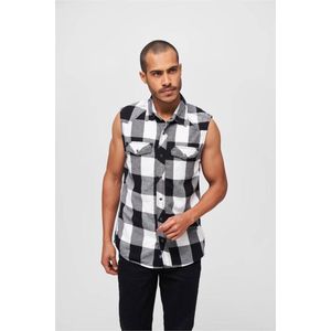 Brandit - Checkshirt sleeveless Overhemd - 6XL - Wit/Zwart