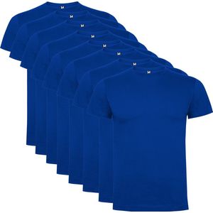 8 Pack Roly Dogo Premium Heren T-Shirt 100% katoen Ronde hals Konings Blauw, Maat S