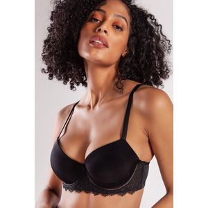 Garland Dames Lingerie Voorgevormde Plunge comfort cup beugel BH (160-036) - Maat 80B - ZWART