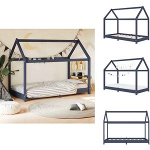 vidaXL Kinderbedframe - Kinderbedframes - Bed - Bedden - Kinderbedframe massief grenenhout grijs 80x160 cm