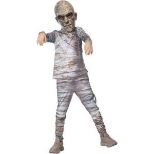 Smiffy's - Mummie Kostuum - Ingewikkelde Mummie Monster Kind Kostuum - Grijs - Large - Halloween - Verkleedkleding