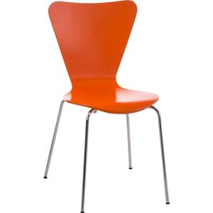 Stoel -Eetkamerstoel - Bezoekersstoel - Stapelbaar - Hout - Oranje