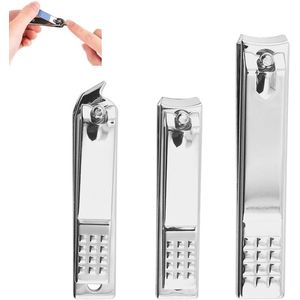 Set Van 3 Nagelknippers - Tegen Kalknagel - Teennagelknipper - Nagelschaar - Nageltang - Pedicure - Vingernagels - Nagelknipper Set - Manicure/Pedicure - 3 Verschillende Maten - Anti-Slip - Rvs - Ergonomisch Ontwerp - Voor Teennagels En Vingernagels