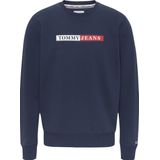 Tommy Jeans - Heren Sweaters Reg Essential Graphic Crew Sweater - Blauw - Maat S