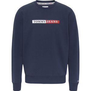 Tommy Jeans - Heren Sweaters Reg Essential Graphic Crew Sweater - Blauw - Maat S