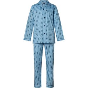 Heren pyjama poplin katoen doorknoop 9427 48 blue