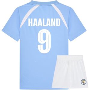 Manchester City Haaland Voetbaltenue Thuis - 2025-2026 - Voetbaltenue Kinderen - Shirt en Broekje - Jongens en Meisjes --152