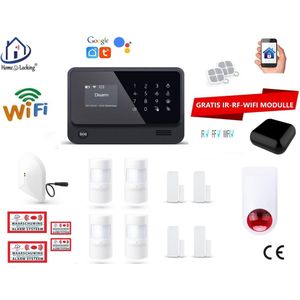 Home-Locking draadloos smart alarmsysteem wifi,gprs,sms en kan werken met spraakgestuurde apps. AC05-7zw