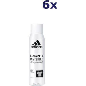 Adidas Pro Invisible Anti-Transpirant Deodorant Spray - 6 x 150 ml