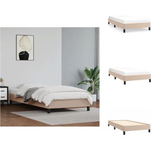 vidaXL Bedframe - Kunstleer - Multiplex lattenbodem - Cappuccino - 203x83x25cm - Geschikt voor 80x200cm matras - Bed