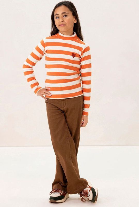 Lichtbruine denim wide leg jeans