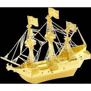 Metal Earth Modelbouw 3D Gouden zeilschip driemaster Golden Hind - Metaal