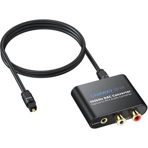 Digitaal naar Analoog Converter 192kHz DAC - SPDIF/Toslink naar RCA en 3,5 mm Audio-adapter