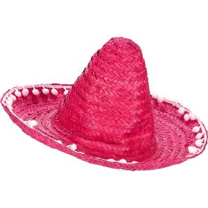 HOANG LONG - Roze sombrero hoed voor volwassenen - Hoeden > Strohoeden