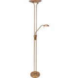 Steinhauer Olet - Klassieke LED Dimbare Vloerlamp | Staande Lamp met Dimmer met leeslamp - 1 lichts - H 1800 mm - Brons - Woonkamer | Slaapkamer