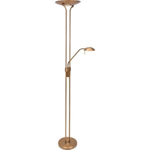 Steinhauer Olet - Klassieke LED Dimbare Vloerlamp | Staande Lamp met Dimmer met leeslamp - 1 lichts - H 1800 mm - Brons - Woonkamer | Slaapkamer