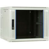 DSIT - 9U Wandkast - Wit - Glazen Deur - 600x600x500mm