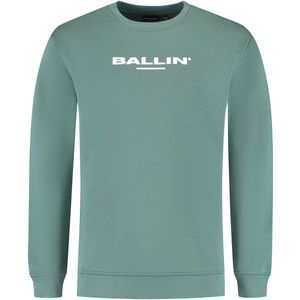 Ballin Amsterdam - Heren Regular fit Sweaters Crewneck LS - Dark Army - Maat M