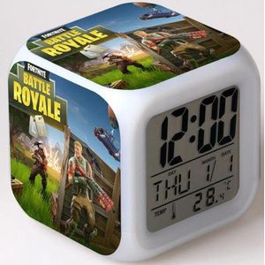 Fortnite wekker - Battle Royale - Origineel - 7 kleuren led verlichting - Kalender - Klok - Digitaal - Nachtlampje