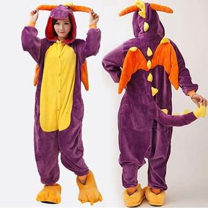 Paarse Draak onesie maat M - Dieren – Verkleedkleren - kinderen - jongens - meisjes - Huispak