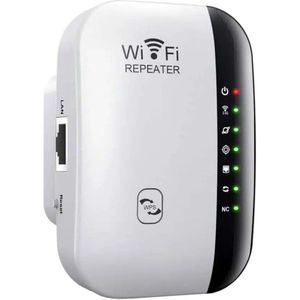 WiFi Signaalversterker W01 – Repeater & Access Point – 300 Mbps – WPS & LAN – Compacte Plug-in Unit