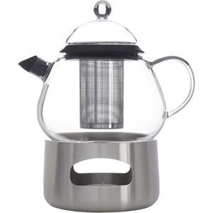 Sabatier - Theepot met warmhouder en filter - roestvrij staal - 1200 ml