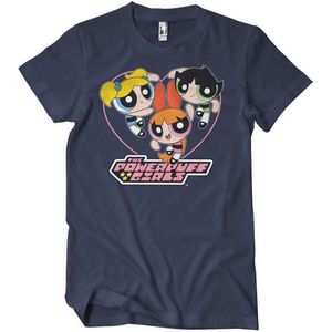 Power Puff Girls T-Shirt Powerpuff Girls Heart T-Shirt WB-1-PPG003-DTF846 Navy-S