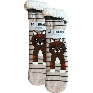 BLACK FRIDAY - Sukats® Huissokken - Homesocks - Maat 36-41 - Antislip sokken - Fluffy Sokken - Dames Huissokken - Slofsokken - Katten - Kittens - Variant 166 - Meerdere Maten en Varianten - Verwarmde Sokken