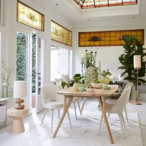 Light & Living - Danialo - Tafellamp - Wit / Naturel - E27 Fitting