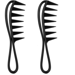 EGoods - Set van 2 brede tandkammen voor krullen en afrohaar met antistatische eigenschappen