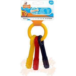 Nylabone Kauwbot - Puppy Kauwspeelgoed - Sleutels met Baconsmaak - X-Small