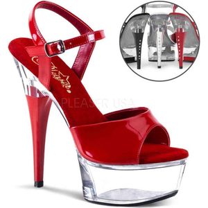 Pleaser - CAPTIVA-609 Sandaal met enkelband - US 10 - 40 Shoes - Rood