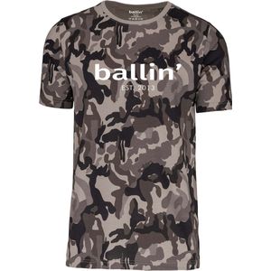 Ballin Est. 2013 - Heren Tee SS Grijs Camouflage Shirt - Grijs - Maat 3XL